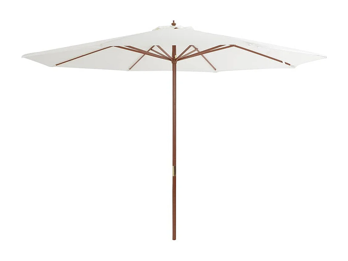 Hollywood  Parasol met houten paal 350 cm zandwit