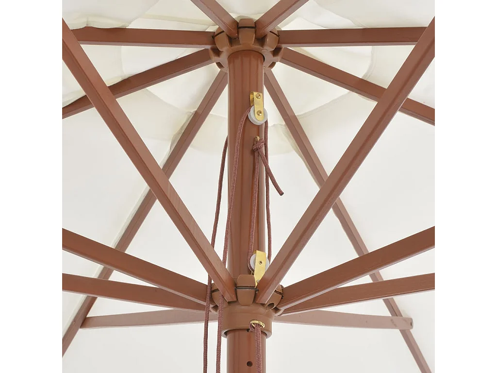 Hollywood  Parasol met houten paal 350 cm zandwit