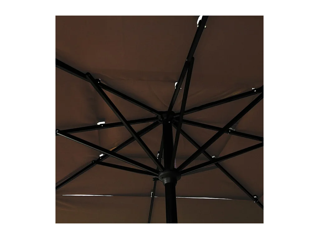 Mart  Parasol de jardin à 3 niveaux avec mât en aluminium taupe