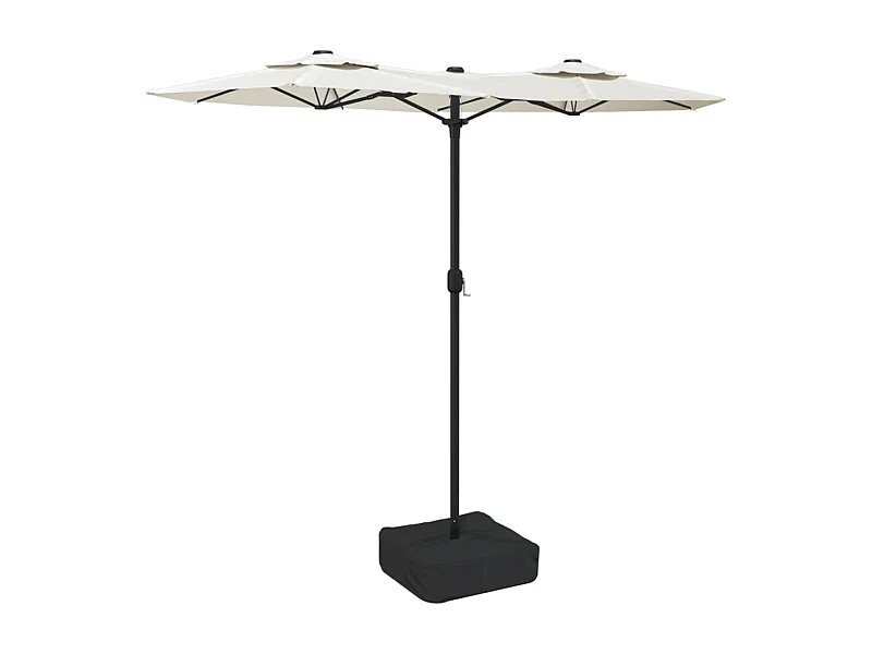 Vanyra  Parasol dubbel dak met LED 316x145 cm zandwit