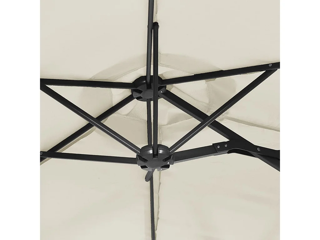 Vanyra  Parasol dubbel dak met LED 316x145 cm zandwit