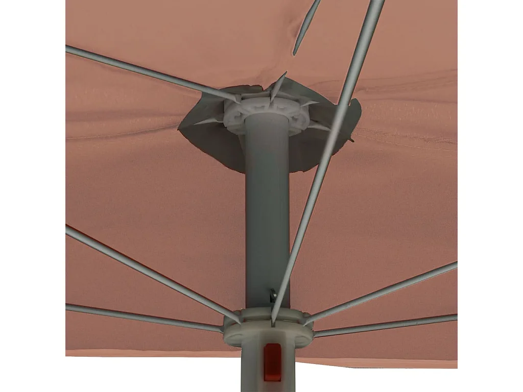 Hancock  Parasol half met paal 180x90 cm terracottakleurig