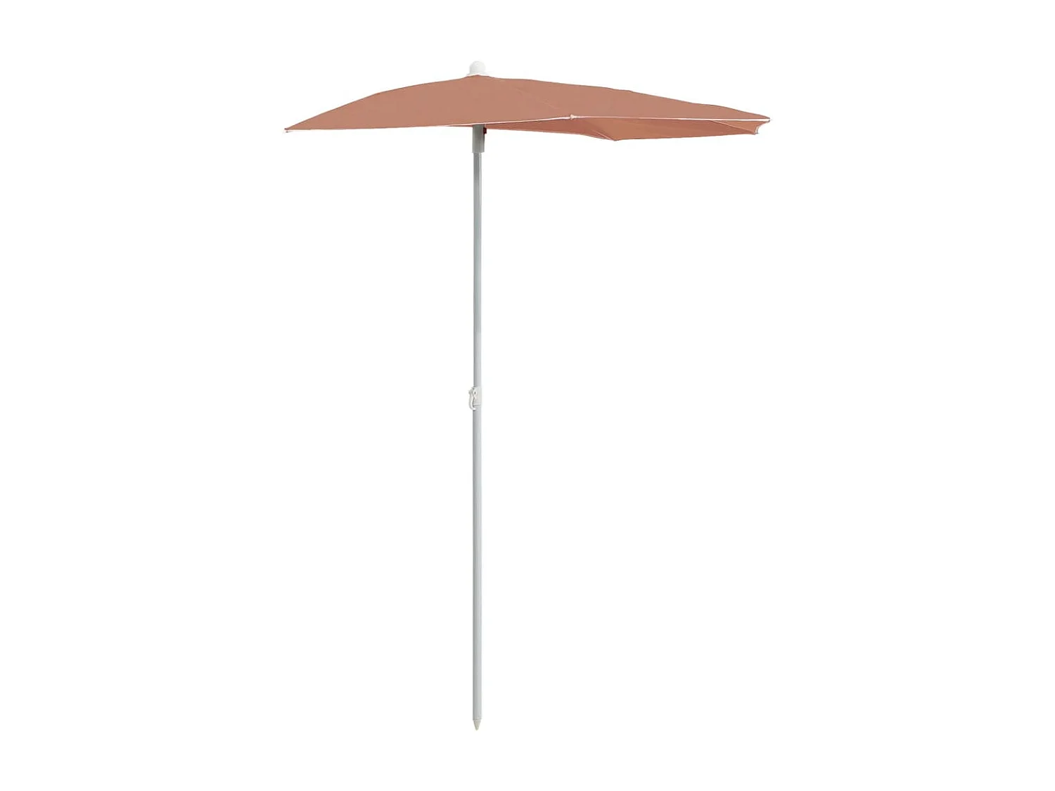 Hancock  Sombrilla de jardín semicircular con palo terracota 180x90 cm