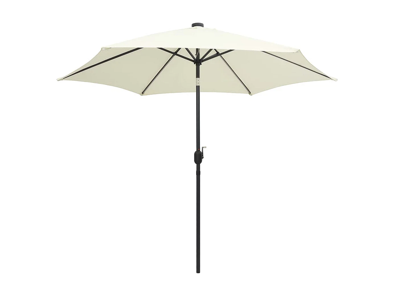 Perind  Parasol de jardin et lumières LED mât en aluminium blanc sable