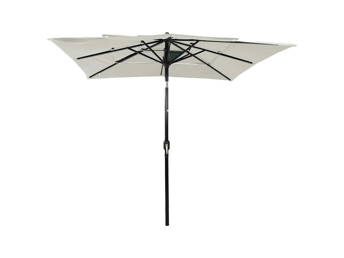 Mart  Parasol de jardin à 3 niveaux avec mât en aluminium sable