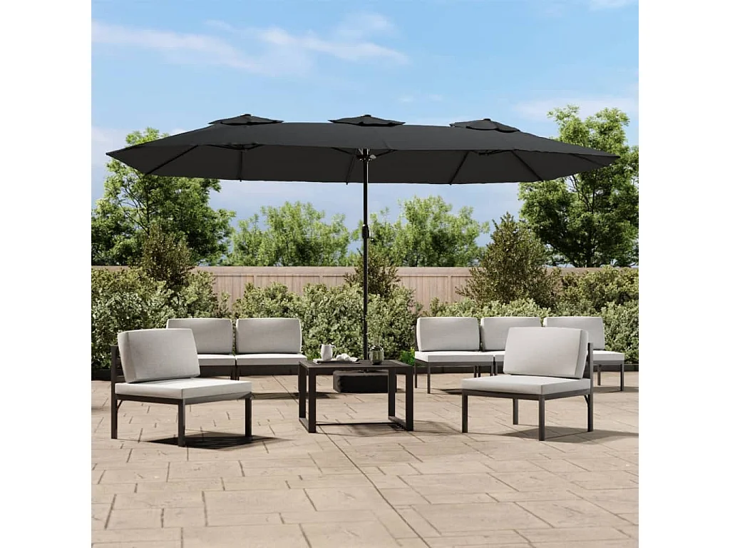 Onara  Parasol à double tête anthracite 449x265 cm