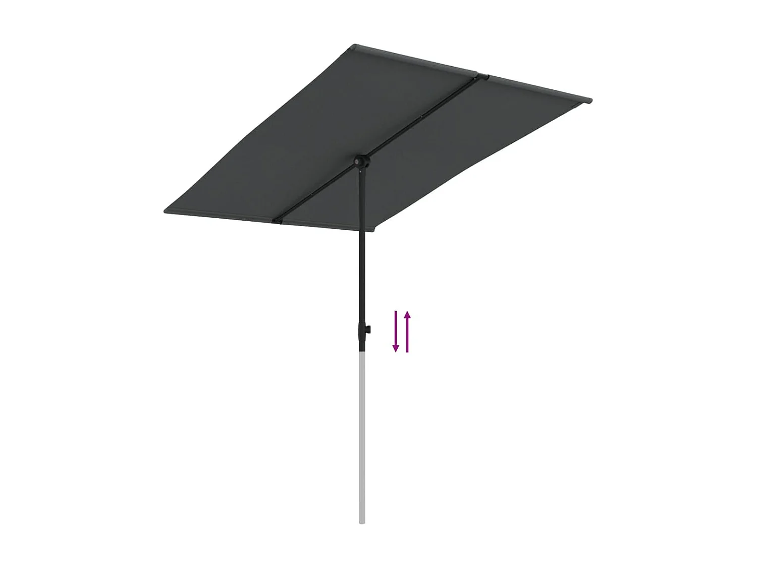 Zuhal  Parasol de jardin avec mât en aluminium 2x1,5 m Anthracite