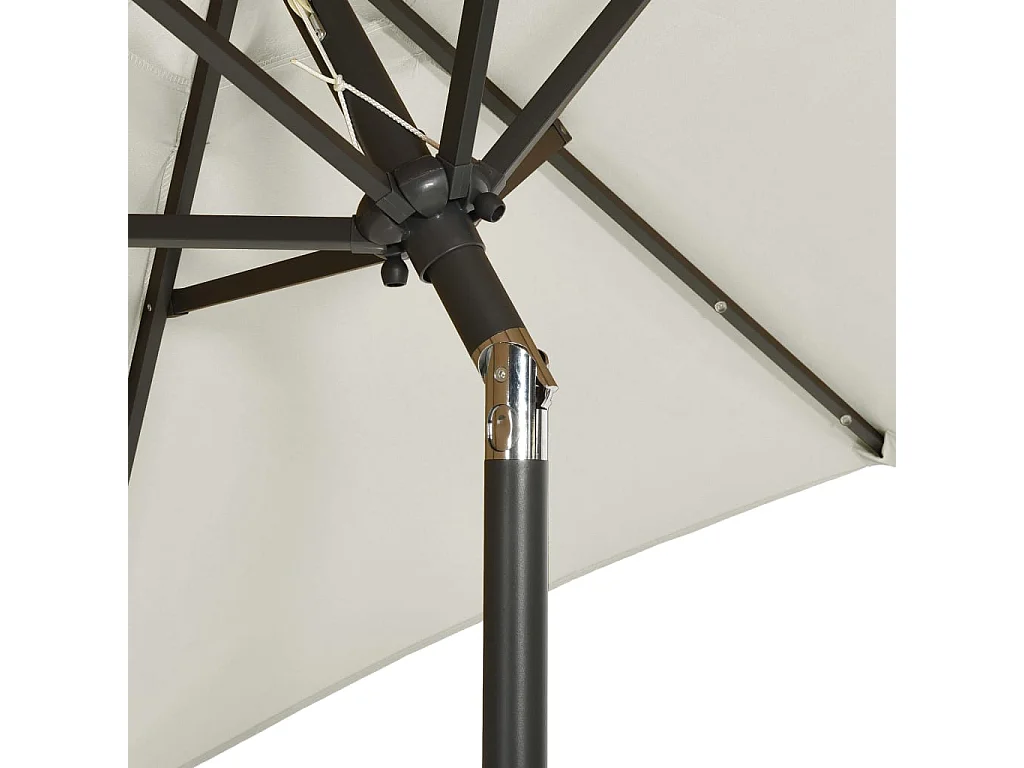 Zerdal  Parasol met LED-verlichting 200x211 cm aluminium zandkleurig