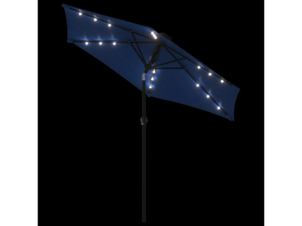 Albemarle  Parasol met LED's en stalen paal 225x225x212 cm azuurblauw