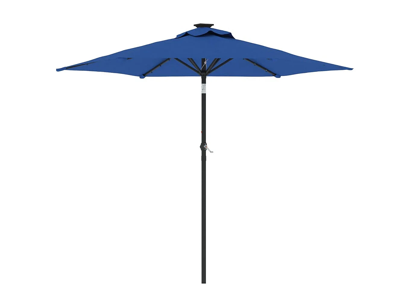 Albemarle  Parasol de jardin LED mât en acier bleu azuré 225x225x212 cm