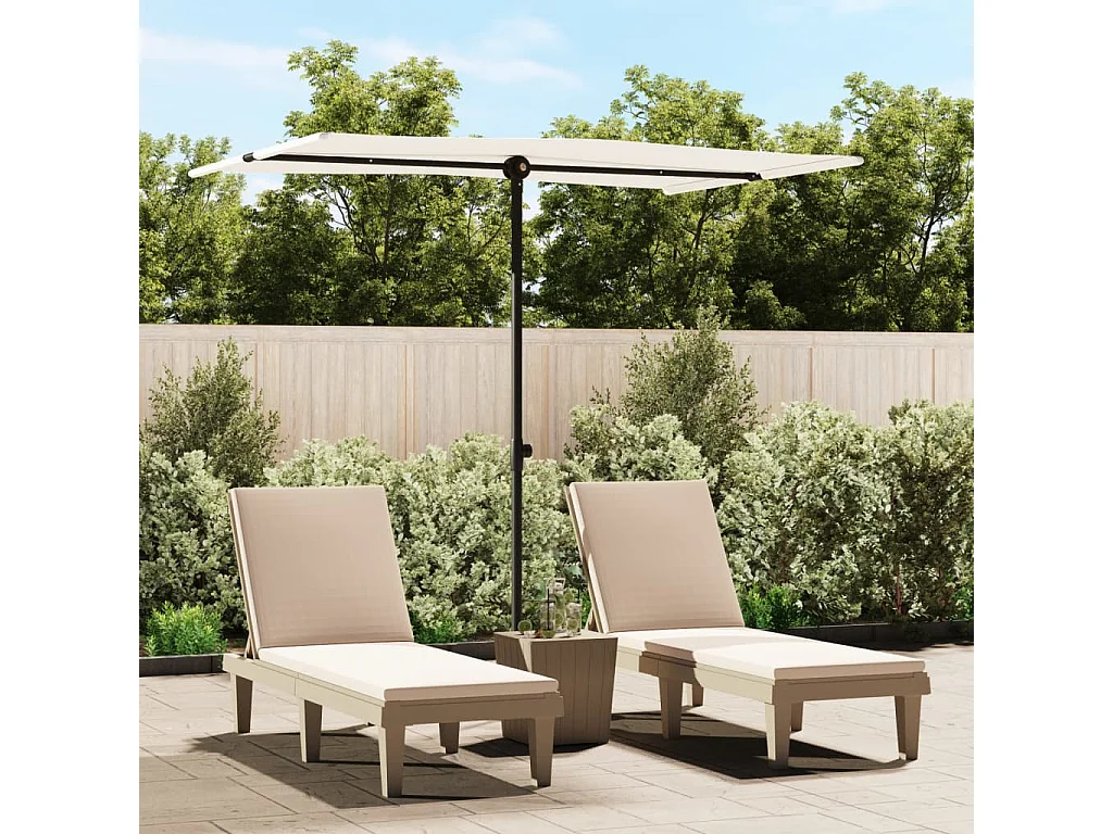Zuhal  Parasol de jardin avec mât en aluminium 2x1,5 m Blanc sable