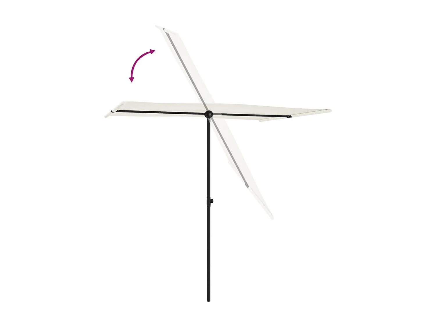 Zuhal  Parasol de jardin avec mât en aluminium 2x1,5 m Blanc sable