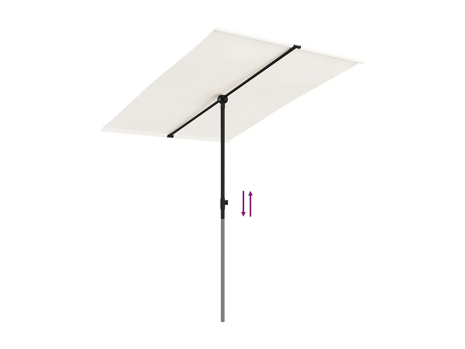 Zuhal  Parasol de jardin avec mât en aluminium 2x1,5 m Blanc sable