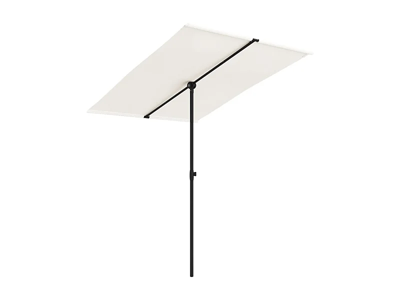Zuhal  Parasol de jardin avec mât en aluminium 2x1,5 m Blanc sable