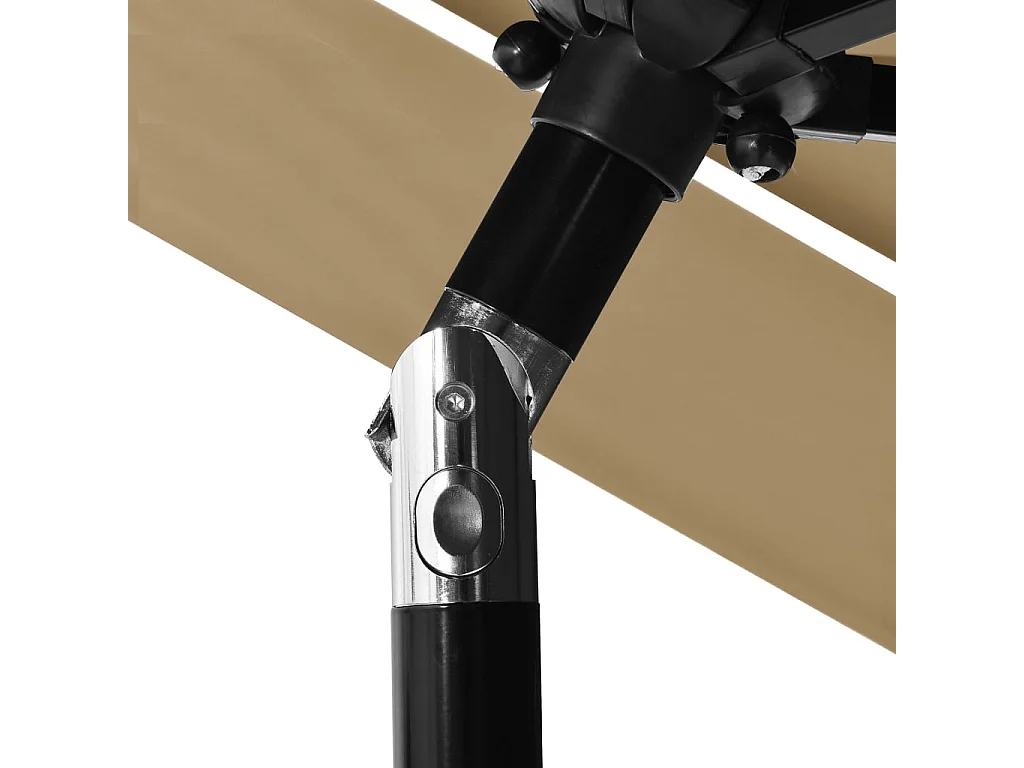 Nijkerk  Parasol 3-laags met aluminium paal 2,5 m taupe