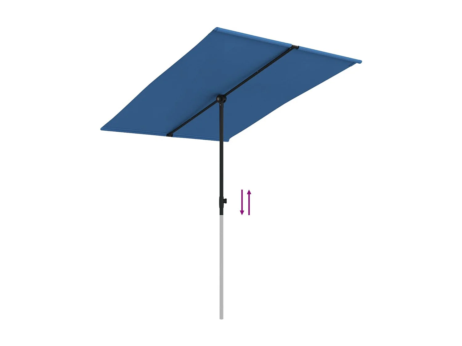 Zuhal  Parasol de jardin avec mât en aluminium 2x1,5 m Bleu azuré