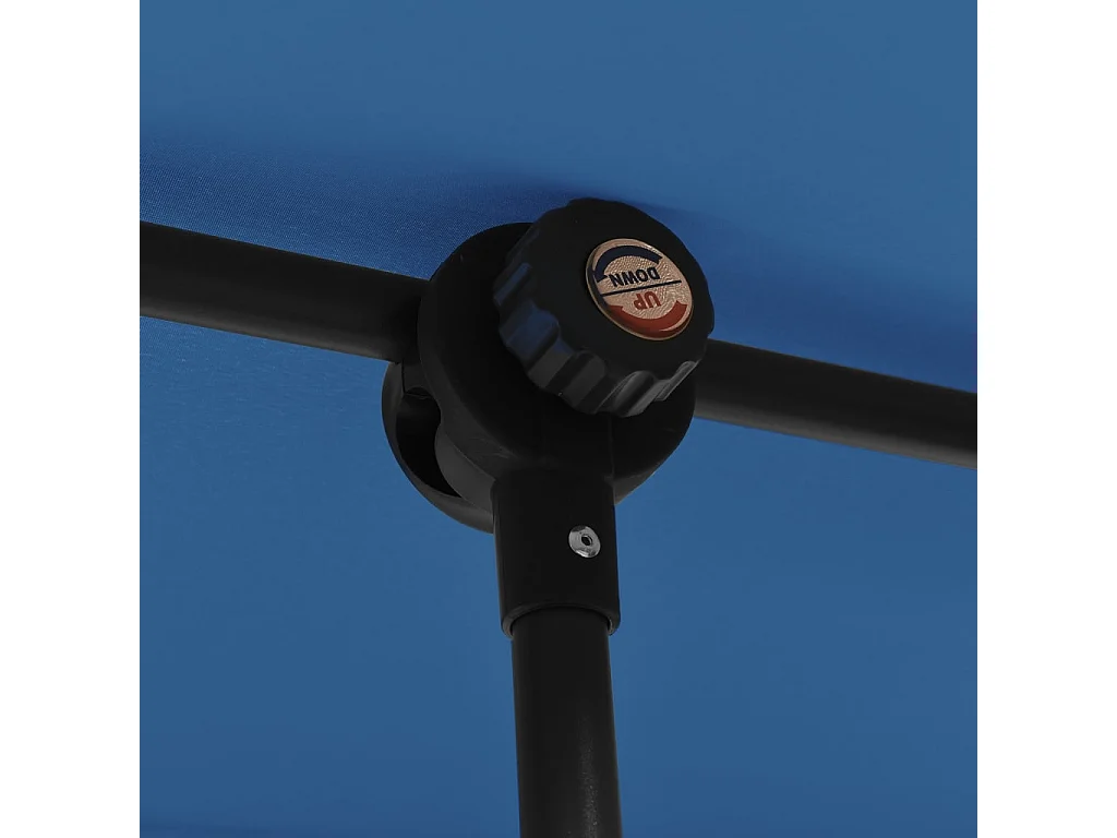 Zuhal  Parasol de jardin avec mât en aluminium 2x1,5 m Bleu azuré