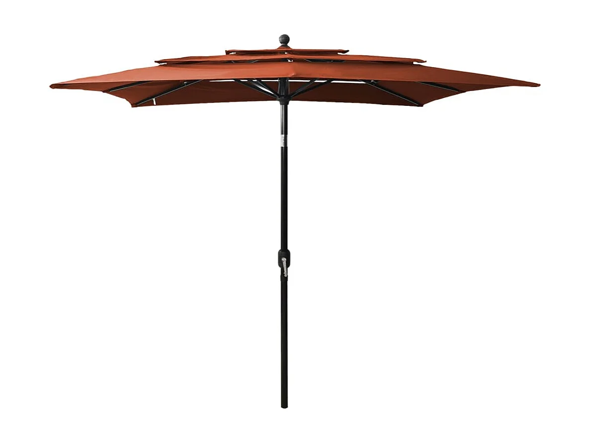 Mart  Parasol 3-laags met aluminium paal 2,5x2,5 m terracottakleurig