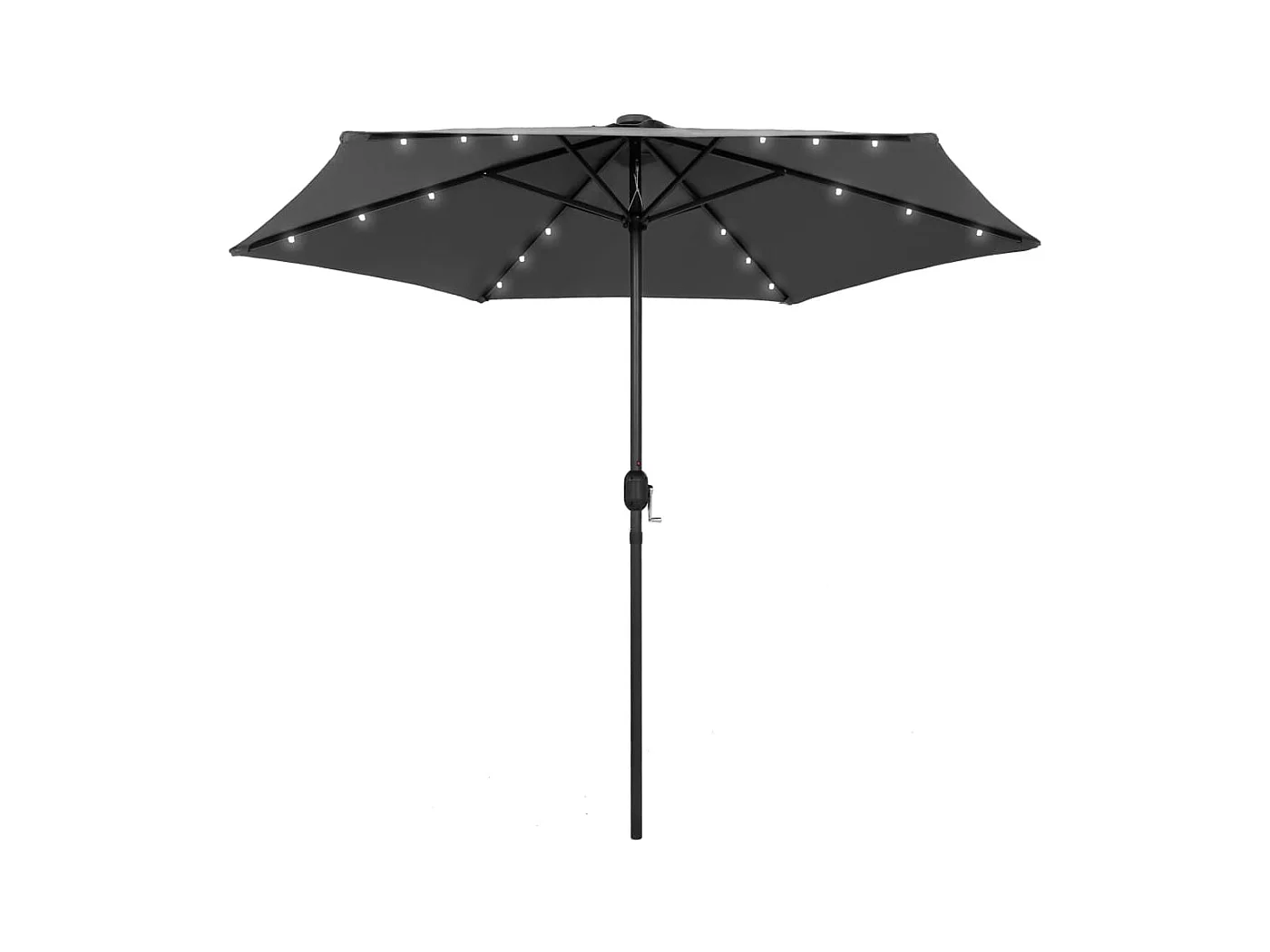 Jenine  Parasol de jardin et lumières LED mât en aluminium anthracite