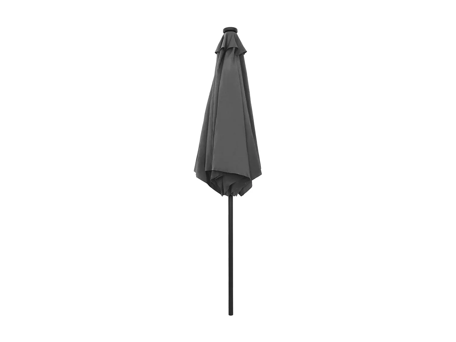 Jenine  Parasol de jardin et lumières LED mât en aluminium anthracite