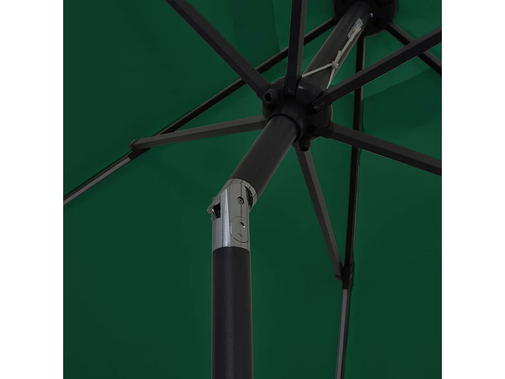 Perind  Parasol de jardin avec lumières LED et mât en aluminium vert