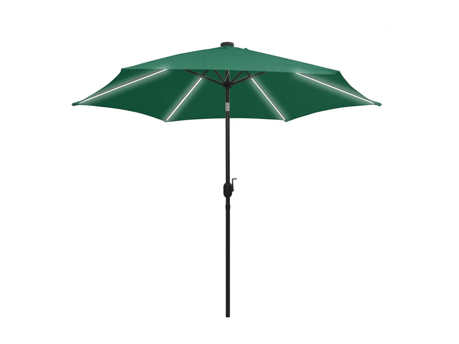Perind  Parasol de jardin avec lumières LED et mât en aluminium vert