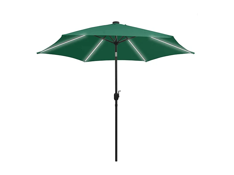 Perind  Parasol de jardin avec lumières LED et mât en aluminium vert