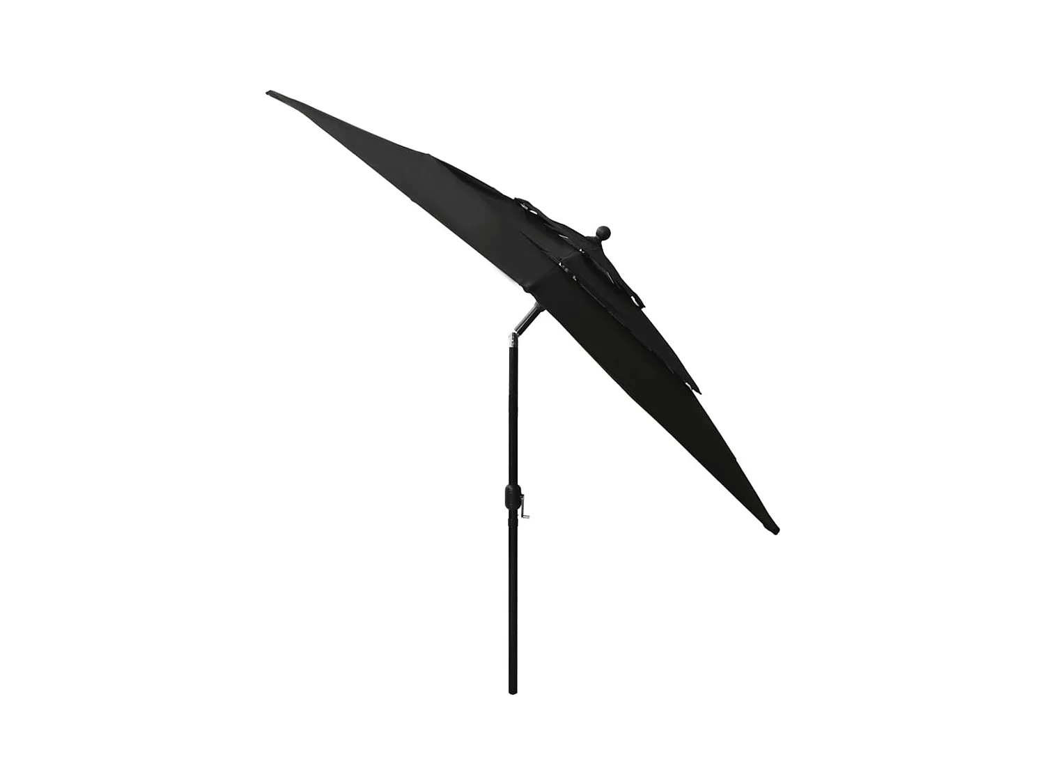 Mart  Parasol de jardin à 3 niveaux avec mât en aluminium noir