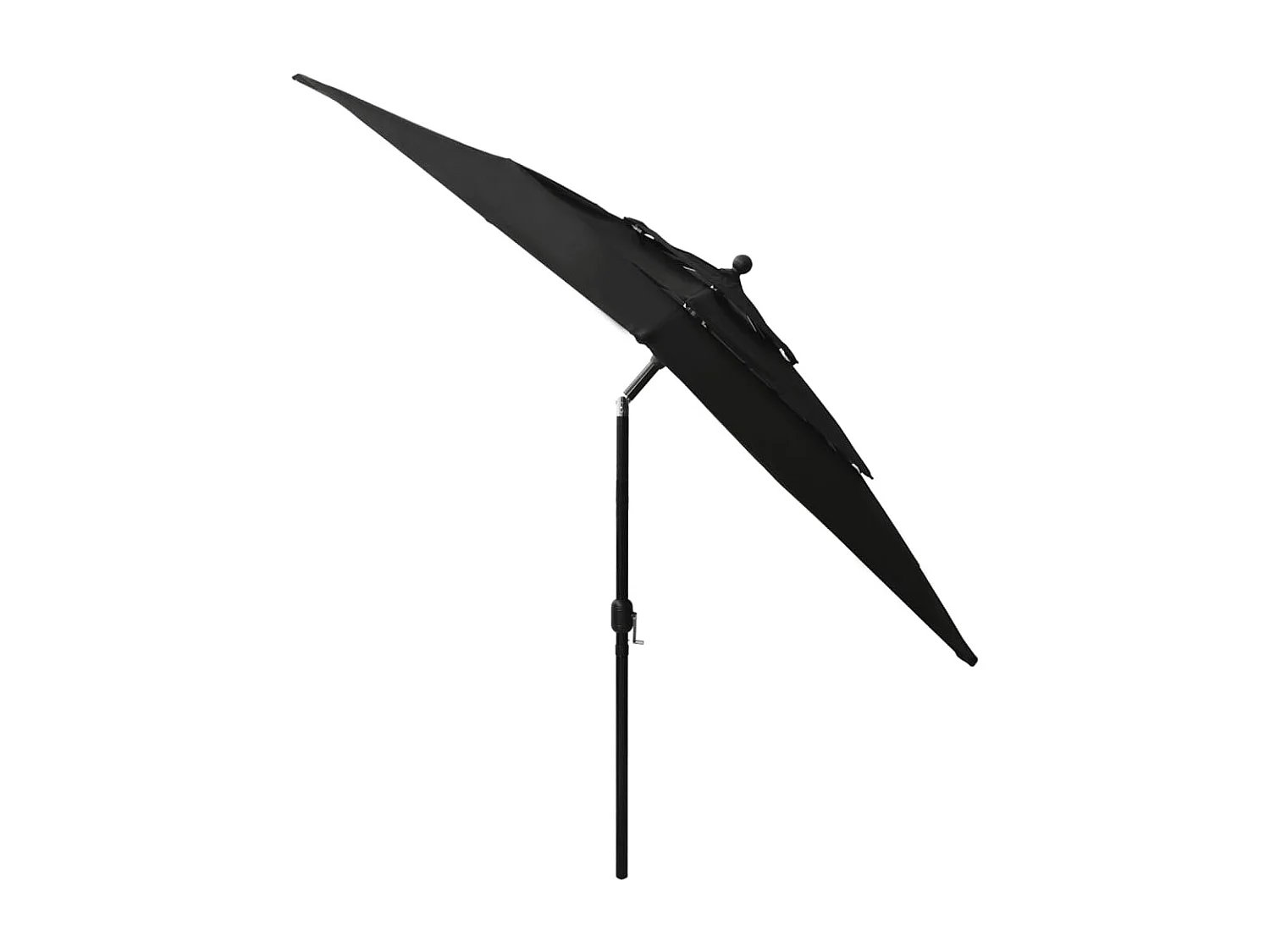 Mart  Parasol de jardin à 3 niveaux avec mât en aluminium noir