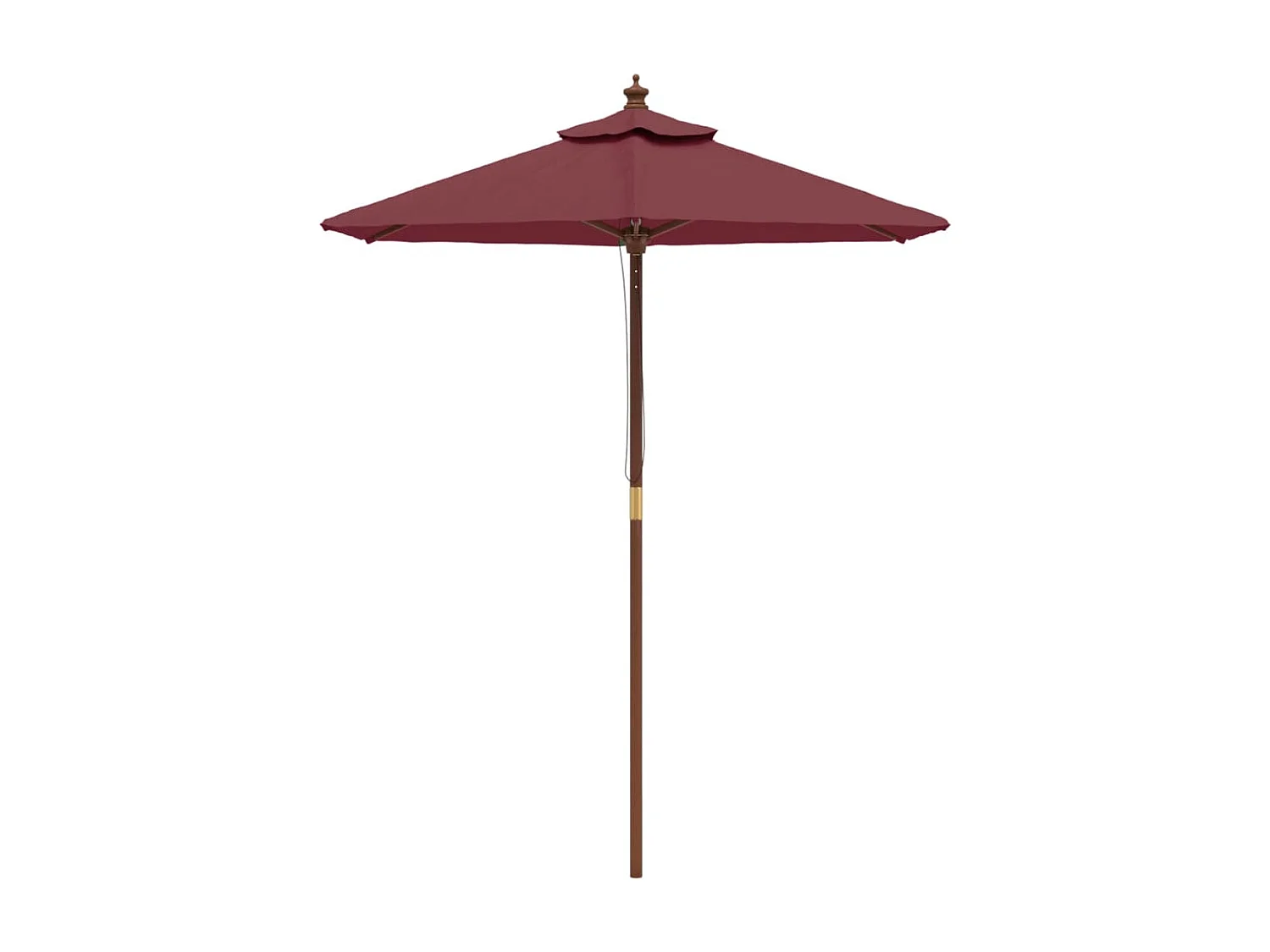 Delinra  Sombrilla de jardín con poste de madera rojo burdeos 196x231 cm