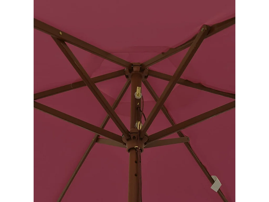 Delinra  Sombrilla de jardín con poste de madera rojo burdeos 196x231 cm