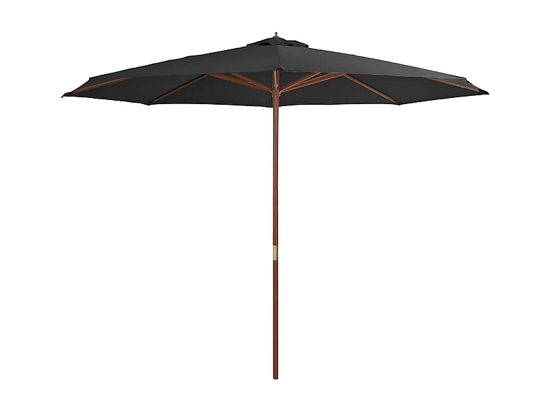 Hollywood  Parasol met houten paal 350 cm antraciet