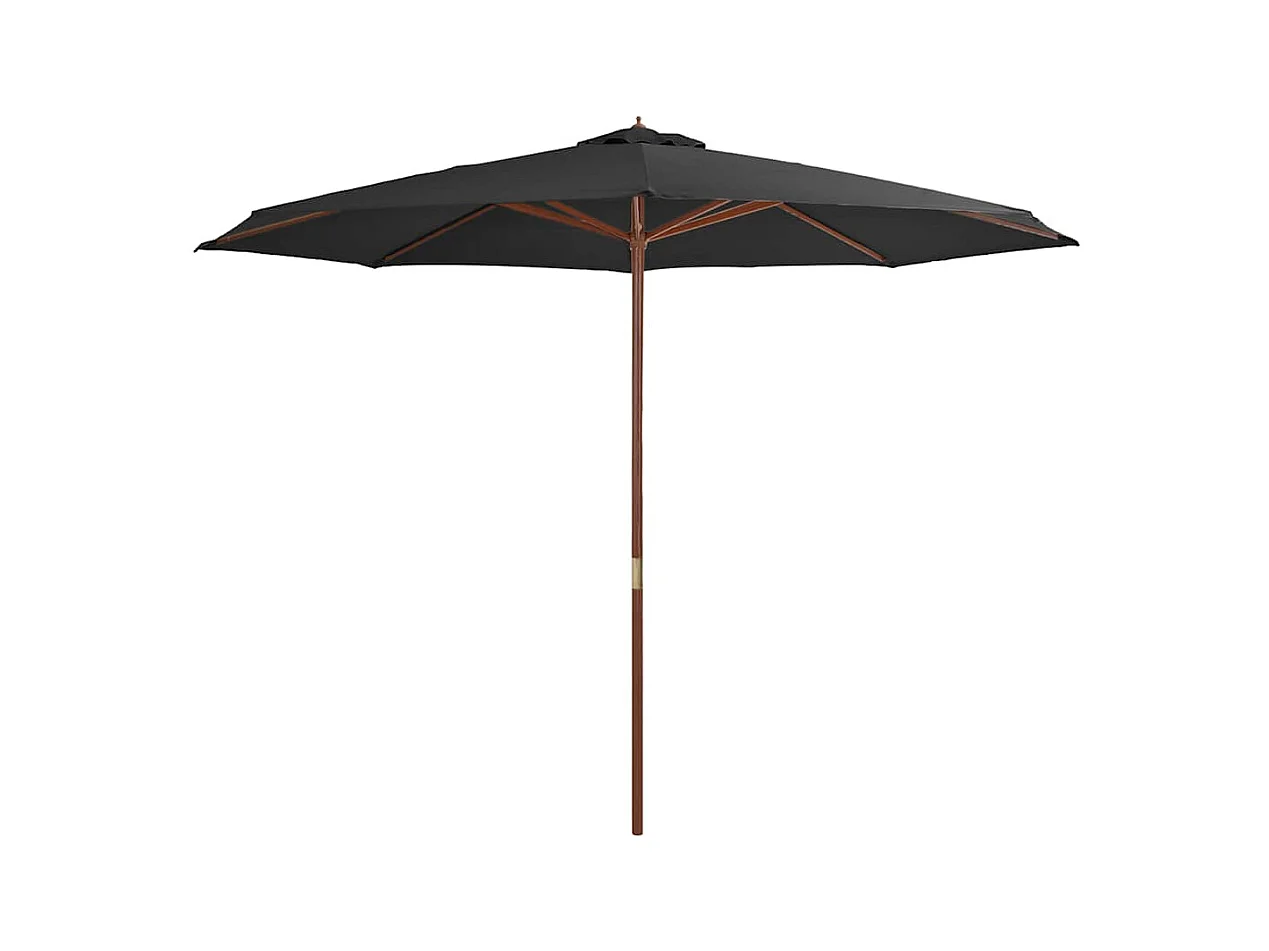 Hollywood  Parasol d'extérieur avec mât en bois 350 cm Anthracite
