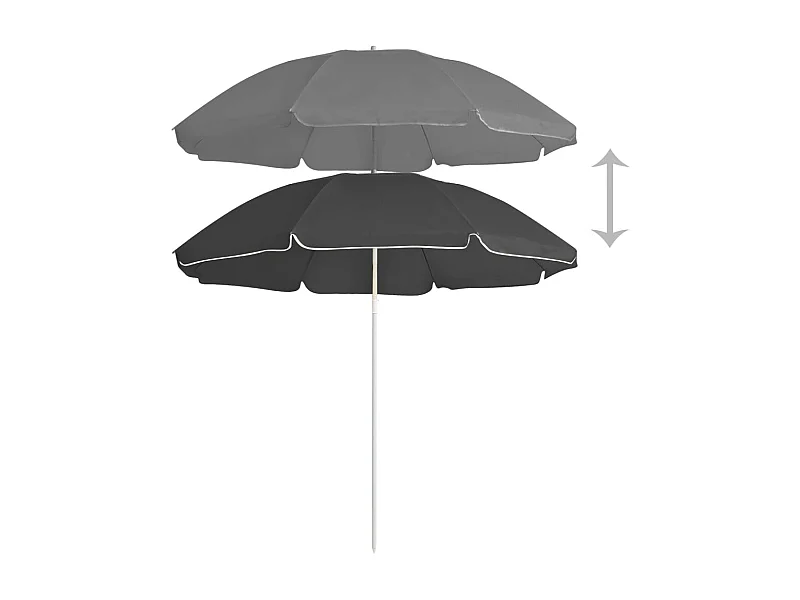 Ralina  Parasol met stalen paal 180 cm antracietkleurig