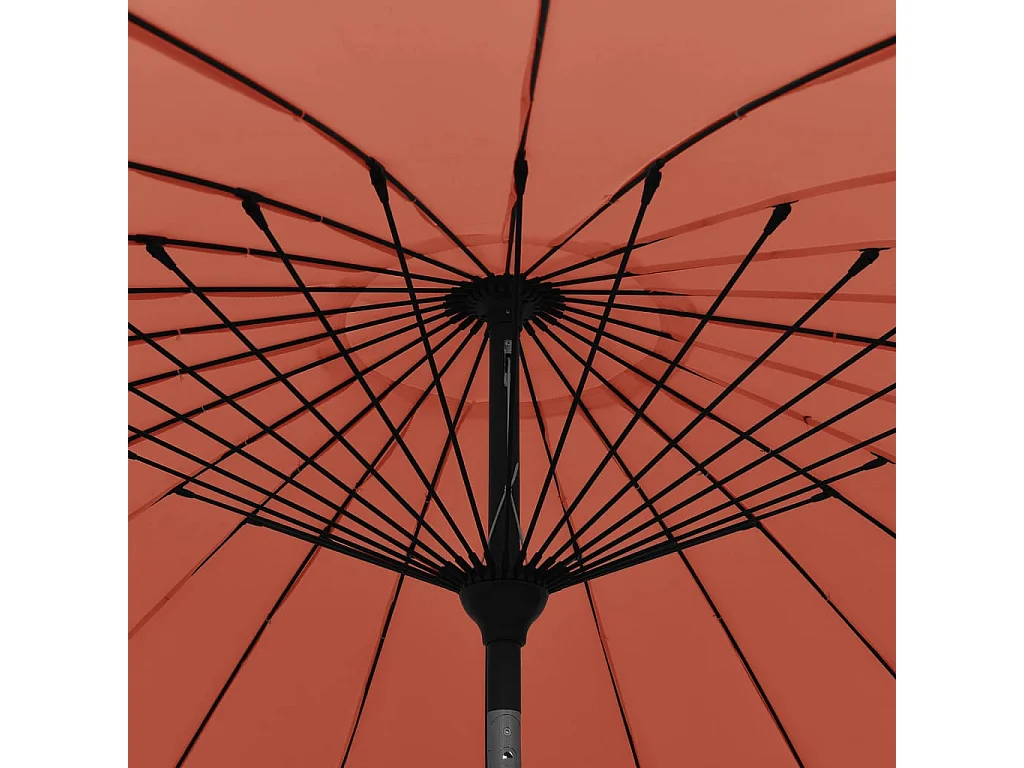 Castlefleming  Parasol d'extérieur et mât avec aluminium 270 cm terre cuite