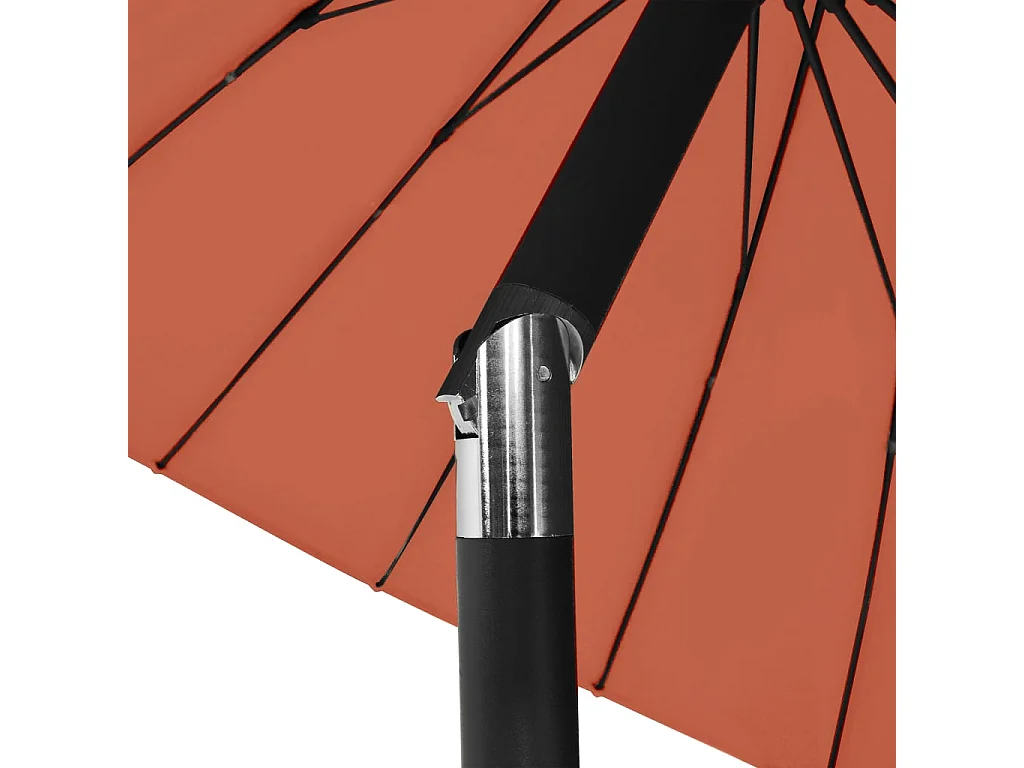 Castlefleming  Parasol d'extérieur et mât avec aluminium 270 cm terre cuite