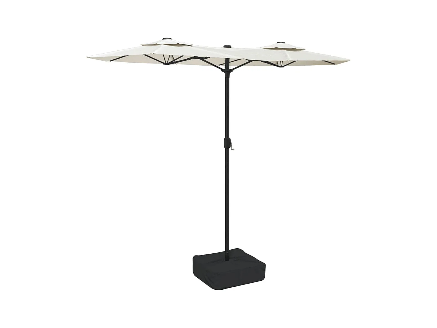 Eryx  Parasol de jardin à double tête blanc sable 316x145 cm