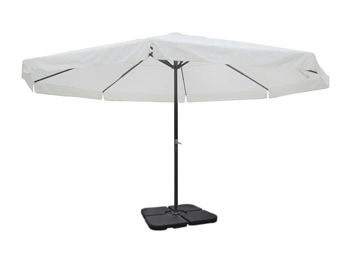Solvig Parasol met draagbare voet aluminium (wit)