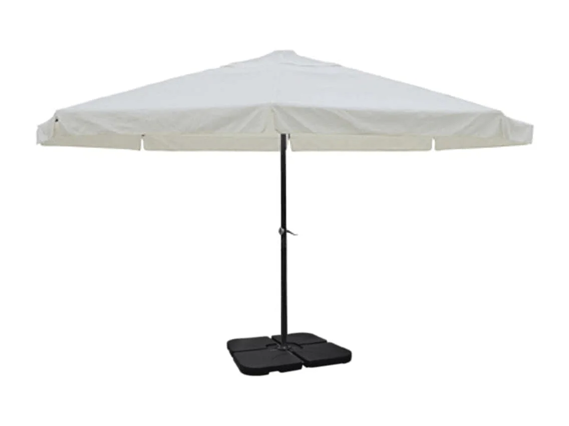 Solvig Parasol met draagbare voet aluminium (wit)