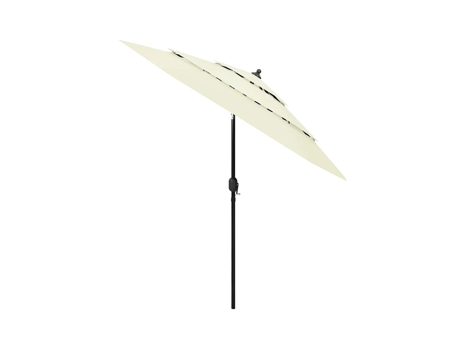 Nijkerk  Parasol de jardin à 3 niveaux avec mât en aluminium sable 2,5 m