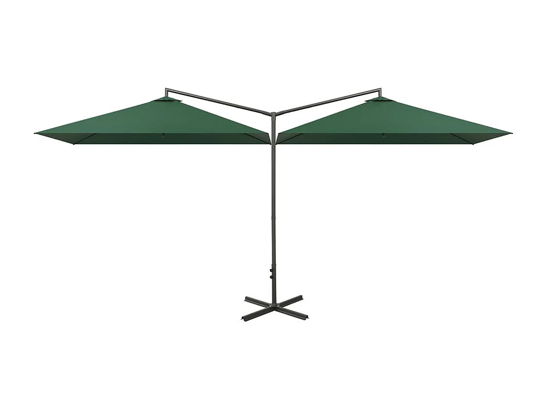 Clones  Parasol dubbel met stalen paal 600x300 cm groen