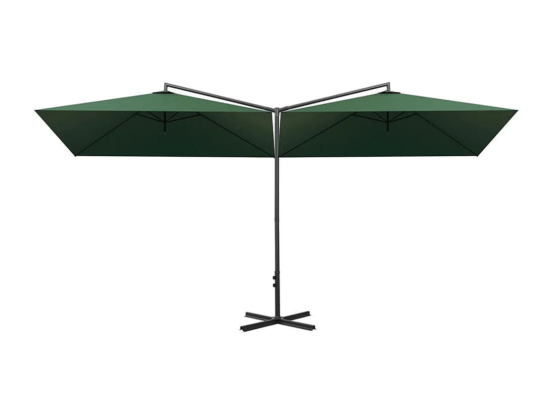 Clones  Parasol dubbel met stalen paal 600x300 cm groen
