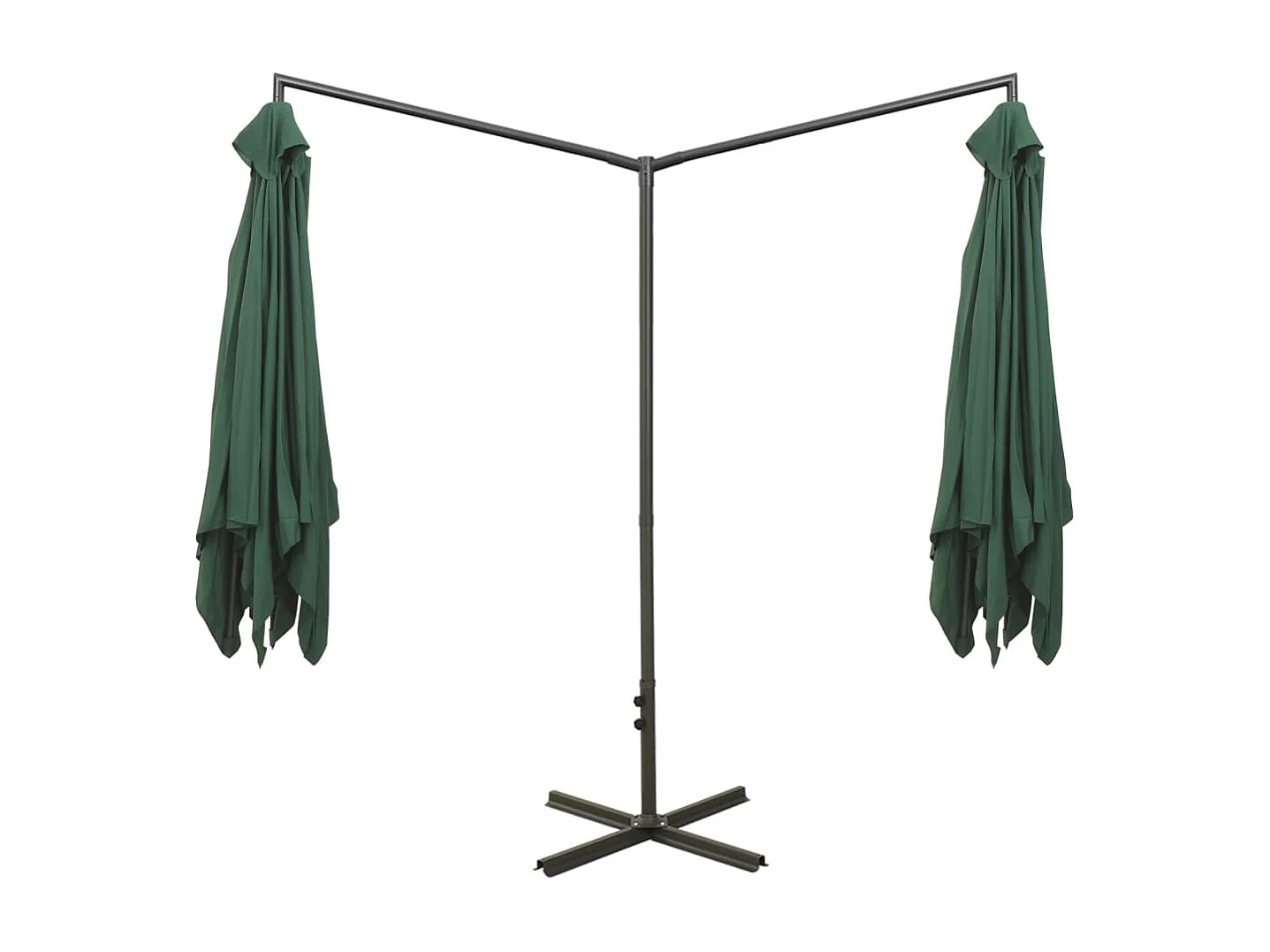 Clones  Parasol dubbel met stalen paal 600x300 cm groen