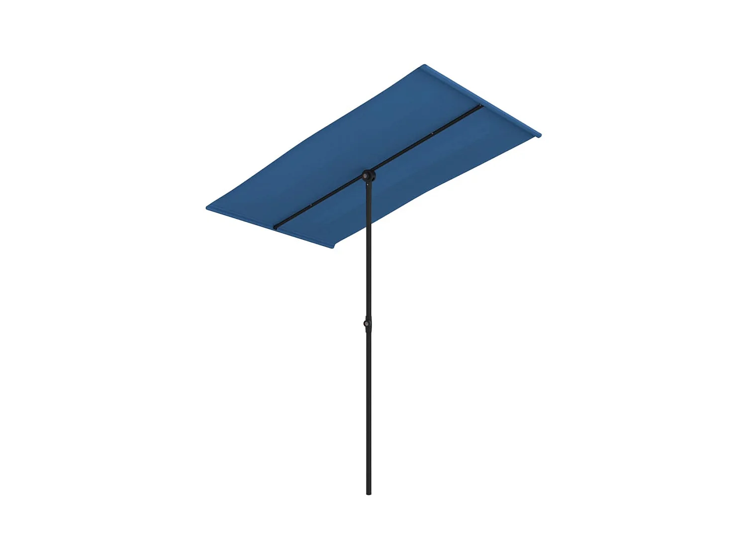 Zuhal  Parasol de jardin avec mât en aluminium 180x110 cm Bleu azuré