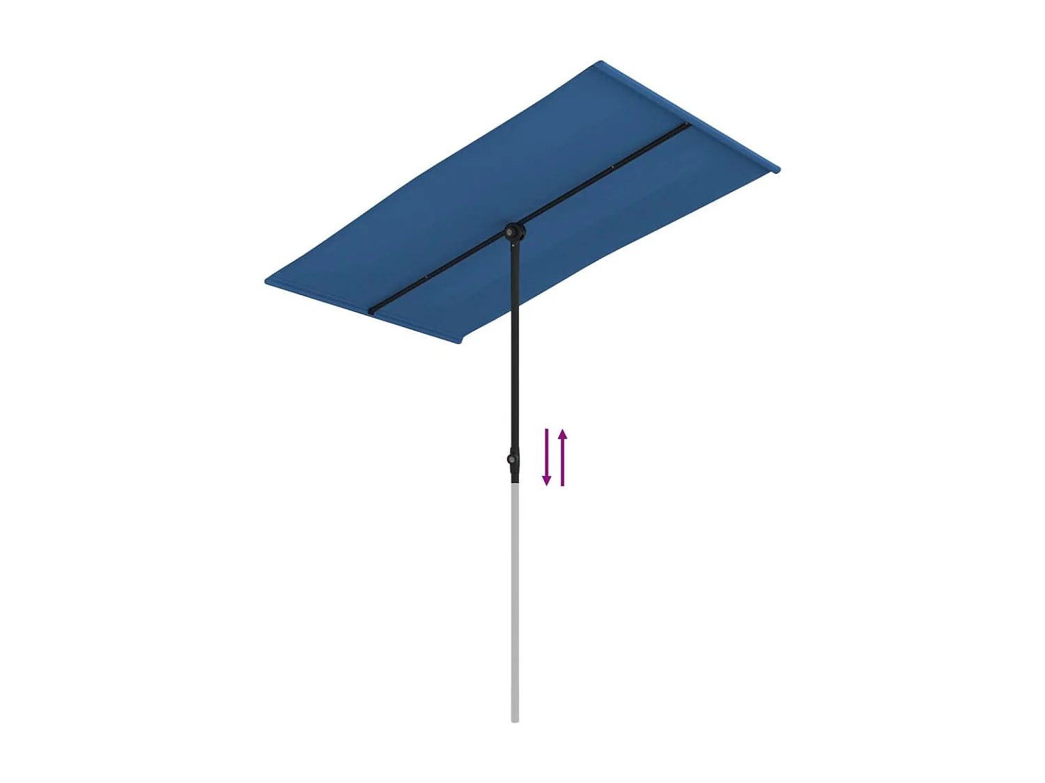 Zuhal  Parasol de jardin avec mât en aluminium 180x110 cm Bleu azuré