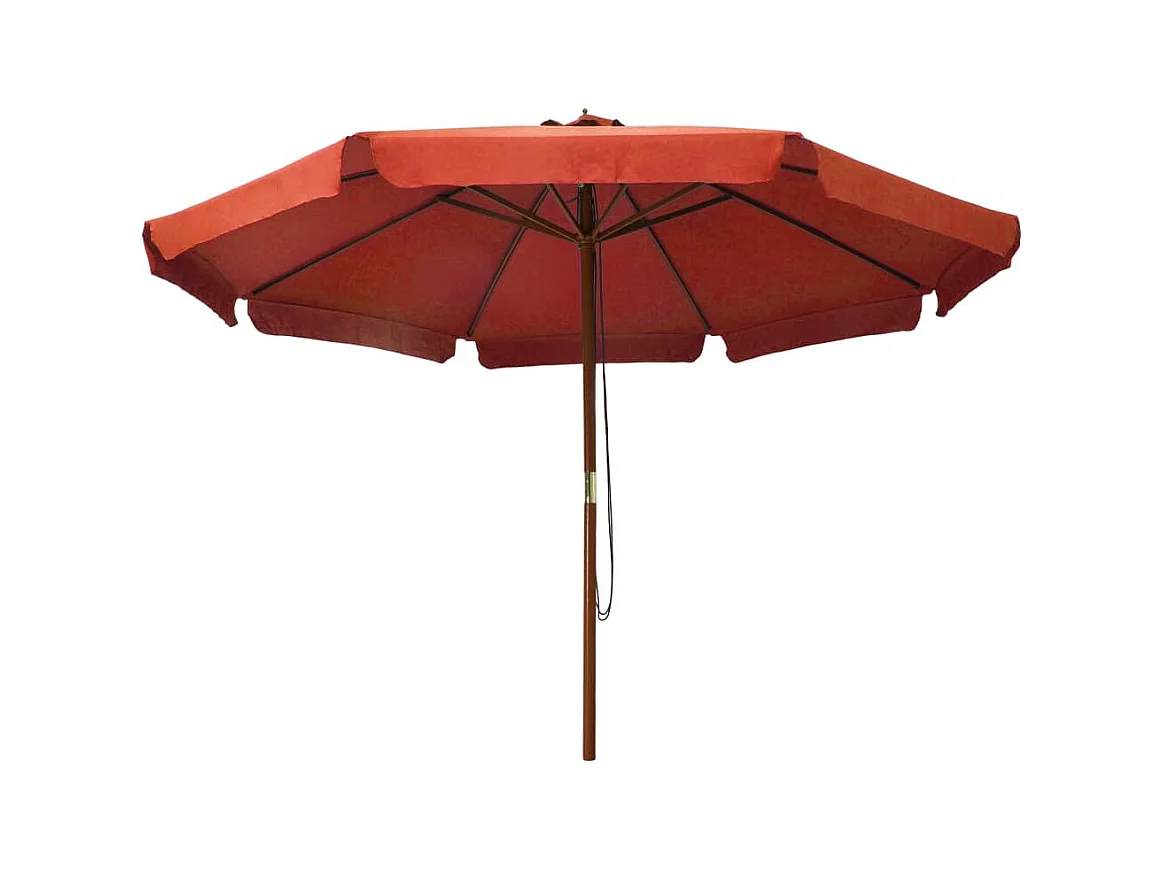 Eastvale  Parasol d'extérieur avec mât en bois 330 cm Terre cuite
