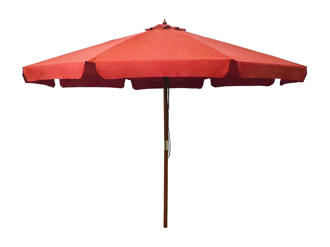 Eastvale  Parasol d'extérieur avec mât en bois 330 cm Terre cuite