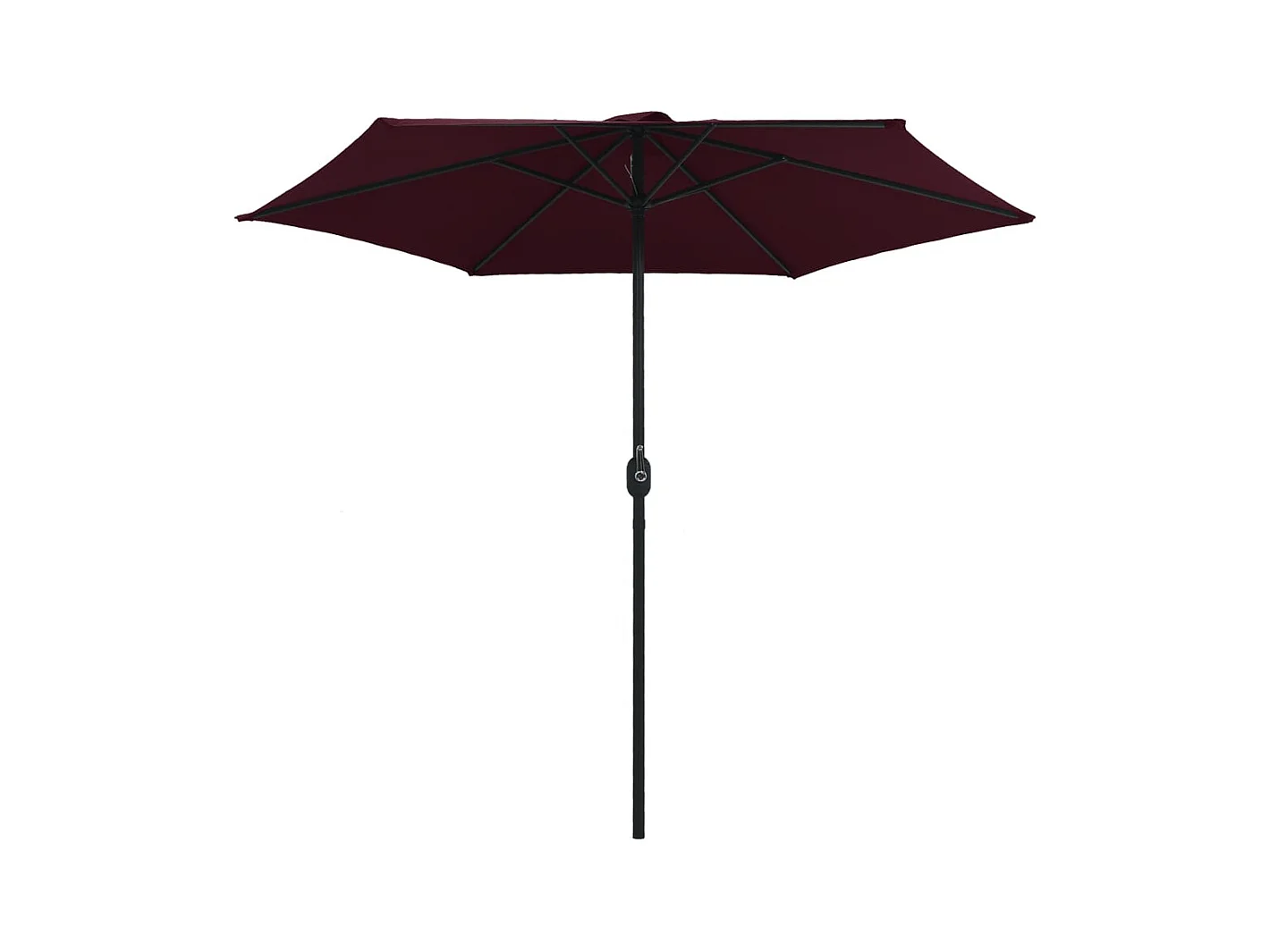 Qerlan  Parasol de jardin et mât en aluminium 270x246 cm rouge bordeaux