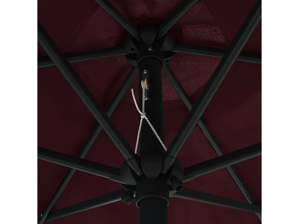 Qerlan  Parasol de jardin et mât en aluminium 270x246 cm rouge bordeaux