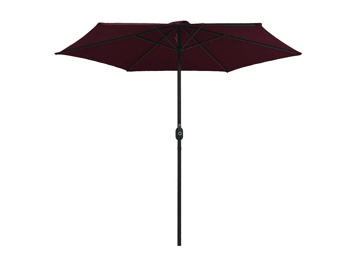 Qerlan  Parasol de jardin et mât en aluminium 270x246 cm rouge bordeaux